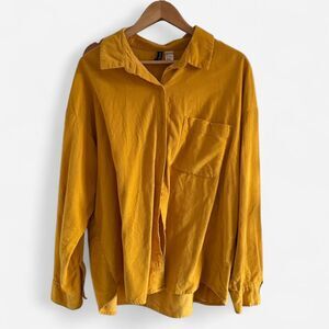 Pink Corduroy Overshirt Button Up Women's Yellow Shirt